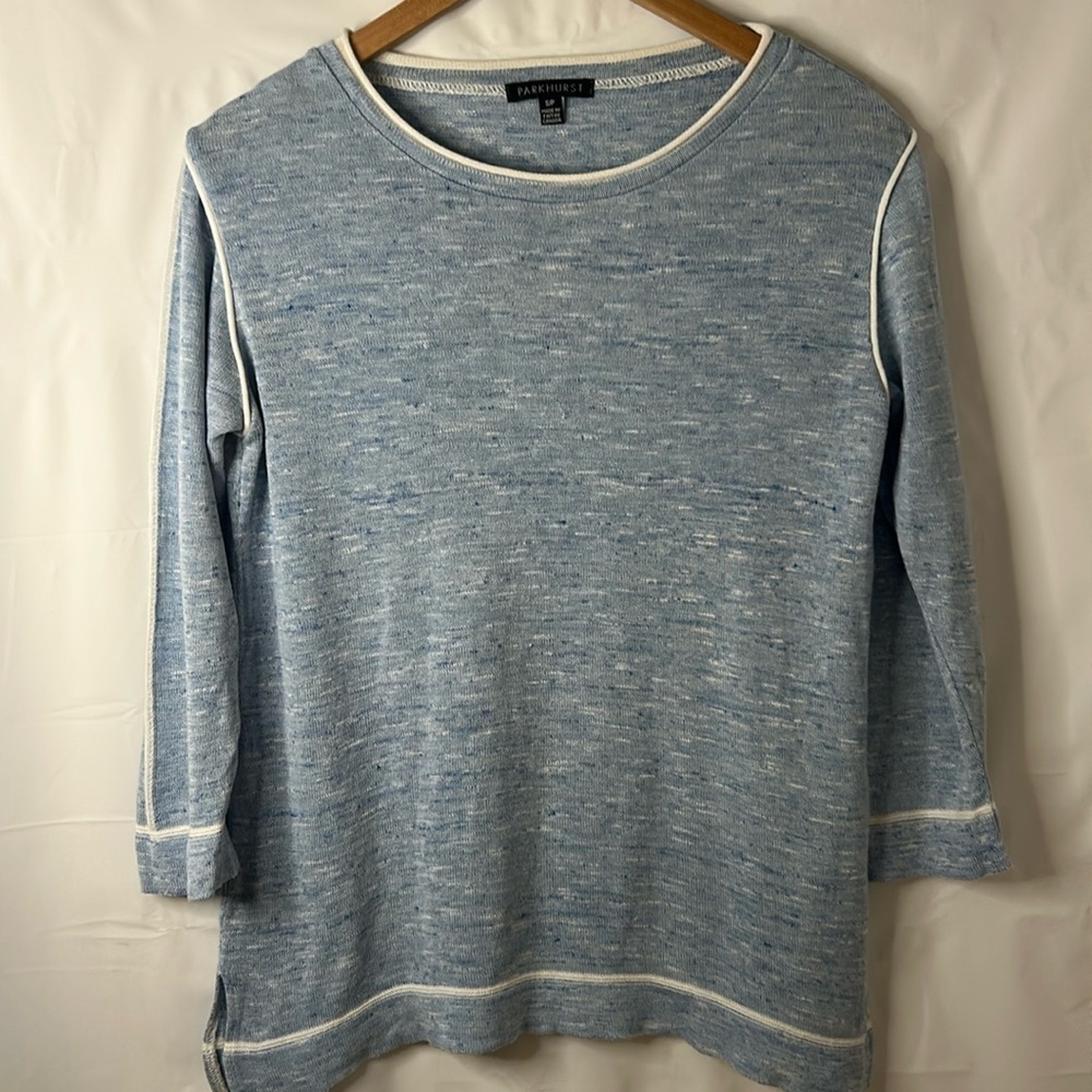 Parkhurst sweater womenโs size small made in Canada cotton linen blend quality